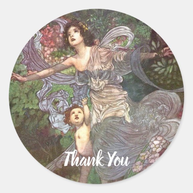 Vintag Charles Robinson Mutter-Kind-Aufkleber Runder Aufkleber (Vorderseite)