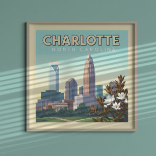 Vintag Charlotte North Carolina Poster
