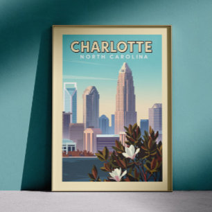 Vintag Charlotte North Carolina Poster