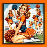 Vintag Cheerleader Illustration