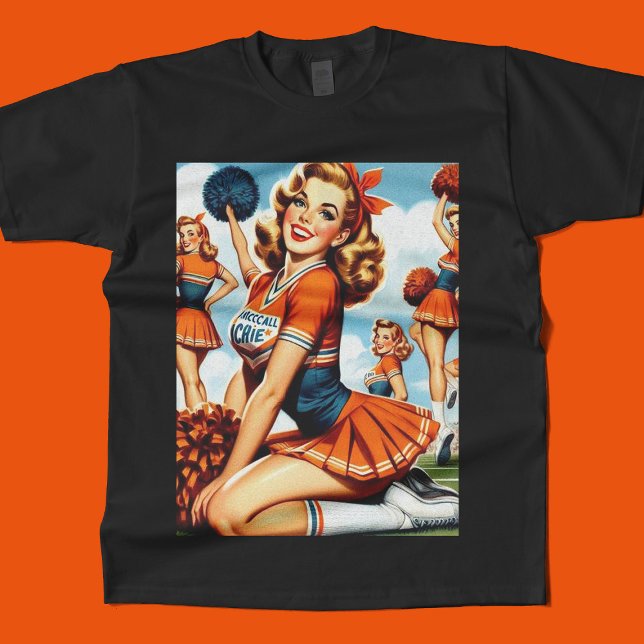 Vintag Cheerleader Illustration T-Shirt (Von Creator hochgeladen)