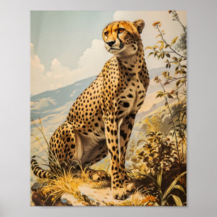 Vintag Cheetah Poster