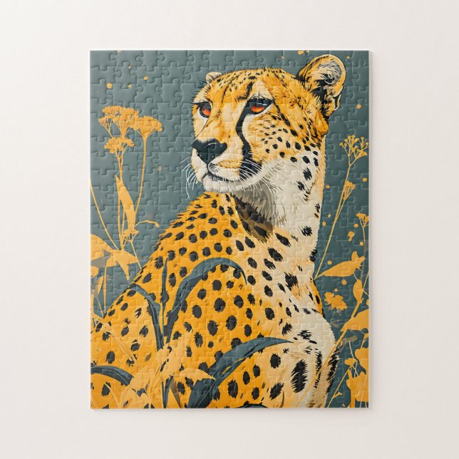 Vintag Cheetah Puzzle (Vertikal)