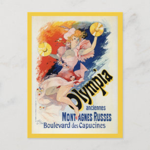 Vintag Chéret belle époque Paris Theater und Postkarte