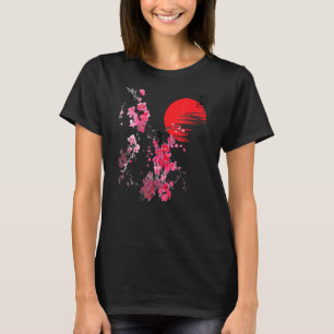 Vintag Cherry Blossom Blume Sakura Japanischer Sak T-Shirt