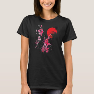 Vintag Cherry Blossom Blume Sakura Japanischer Sak T-Shirt