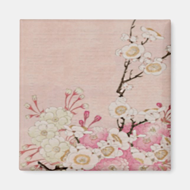 Vintag Cherry Blossom-Japanisch Magnet (Vorne)