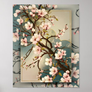 Vintag Cherry Blossom Poster