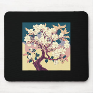 Vintag Cherry Blossom Sakura Japanischer Kunstanim Mousepad