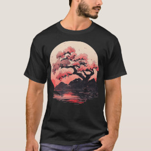Vintag Cherry Blossom Woodblock Japanisch Grafik T-Shirt