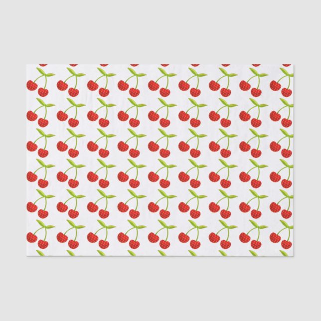 Vintag Cherry Illustration Seidenpapier (Vorderseite)