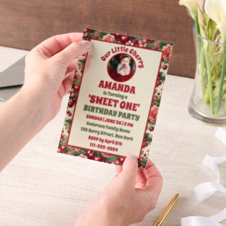 Vintag Cherry 'Sweet One' 1. Geburtstag Foto