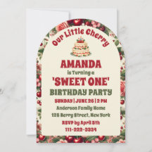 Vintag Cherry 'Sweet One' 1st Birthday Party Arch