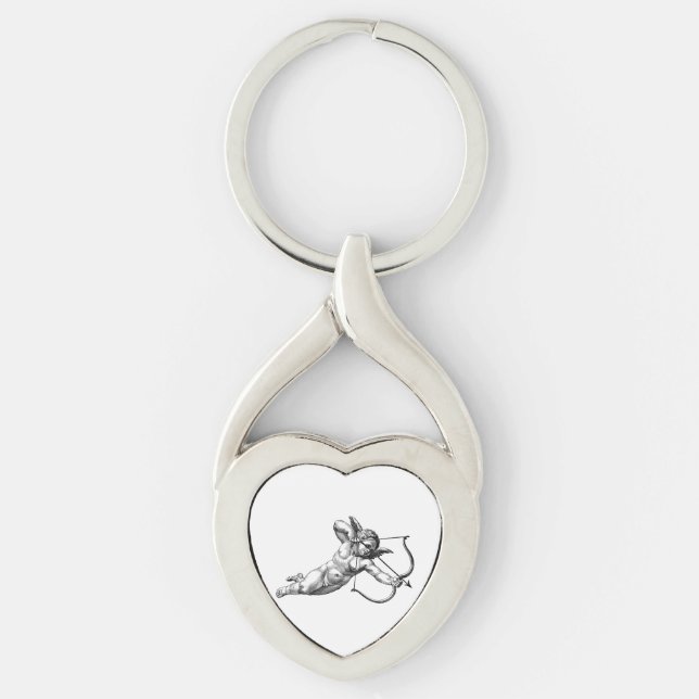Vintag Cherub Cupid Liebe Schlüsselanhänger (Vorderseite)