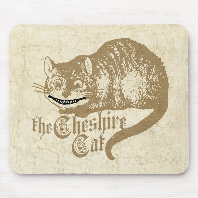 Vintag Cheshire Cat Illustration Mousepad (Vorne)