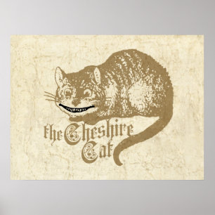 Vintag Cheshire Cat Illustration Poster