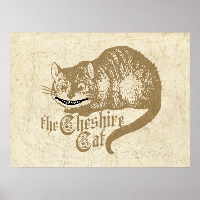 Vintag Cheshire Cat Illustration Poster (Vorne)