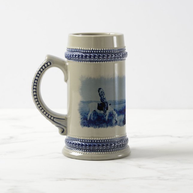Vintag Cheyenne Warriors Grunge Keramik Stein Bierglas (Links)