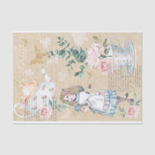 Vintag Chic Fantasy Alice im Wunderland Decoupage Seidenpapier