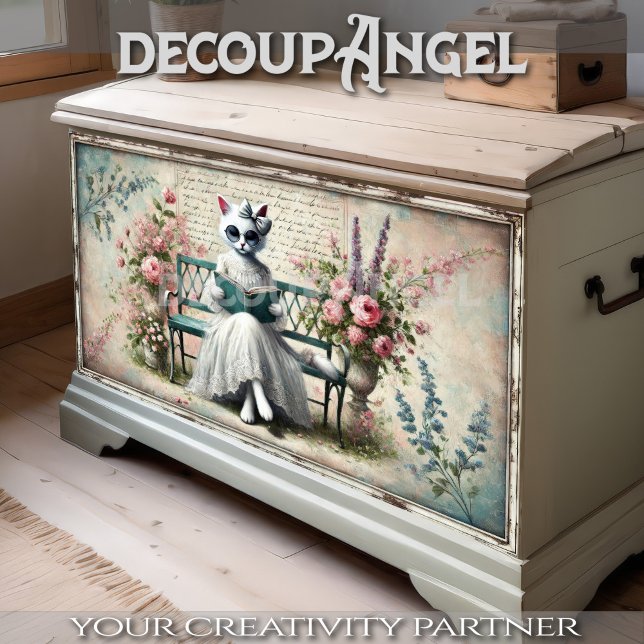 Vintag Chic Feline Decoupage Seidenpapier (Von Creator hochgeladen)