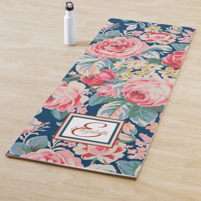 Vintag Chic Floral Monogram - Personalisiert Yogamatte (Beispiel)