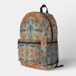 Vintag Chic Flower Garden Aquarellbilder Bedruckter Rucksack