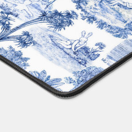 Vintag Chic Funny Bunny Bunny Blue & White Floral Schreibtischunterlage