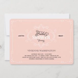 Vintag Chic Geblüht Rosa Brautparty Einladung