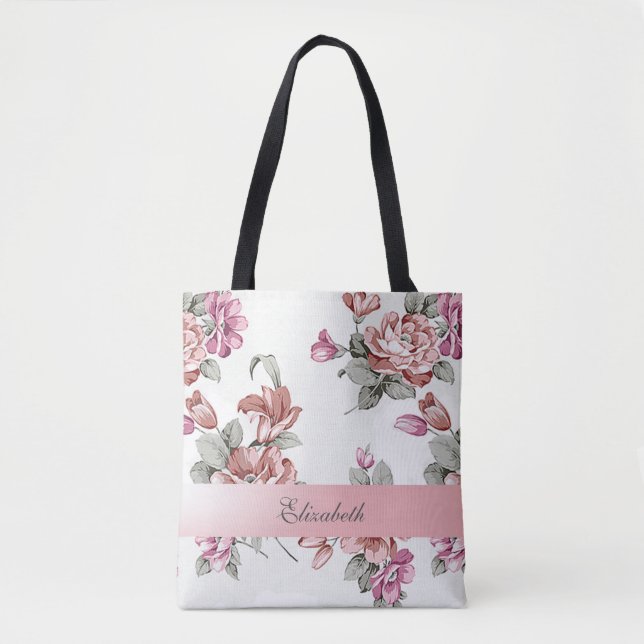 Vintag Chic Girly Blume Personalisiert (Vorderseite)