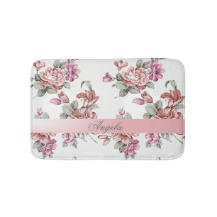 Vintag Chic Girly Blume Personalisiert Badematte