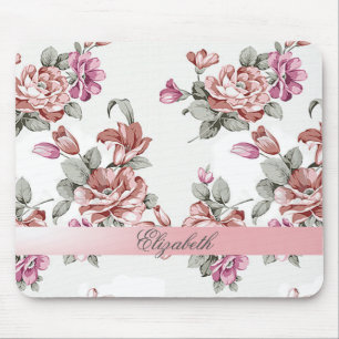 Vintag Chic Girly Blume Personalisiert Mousepad
