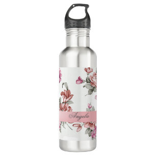Vintag Chic Girly Blume Personalisiert Trinkflasche