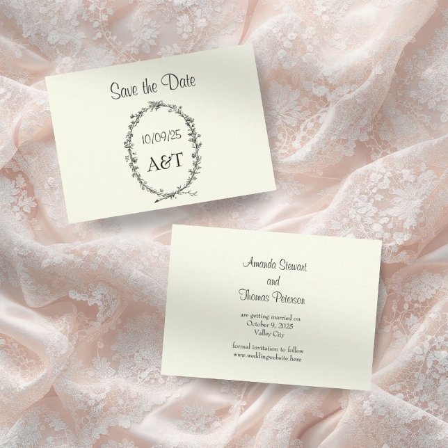 Vintag Chic Ivory Save the Date Card (Von Creator hochgeladen)