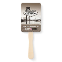 Vintag Chic Las Vegas Hochzeitsprogramm Hand Fan