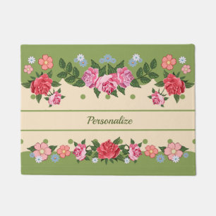 Vintag-Chic-Rose Blumengarten Grüne Folies Fußmatte