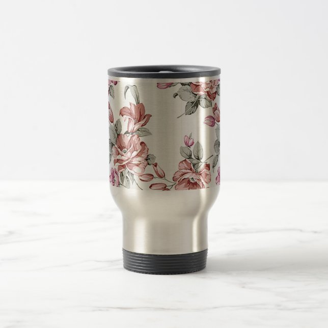 Vintag Chic Shabby Girly Blume Reisebecher (Mittel)