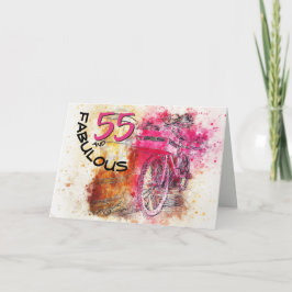 Vintag Chic Watercolor Pink Bicycle Geburtstag Karte