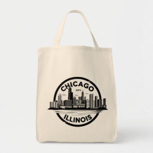 Vintag Chicago Illinois City Skyline Retro Travel Tragetasche