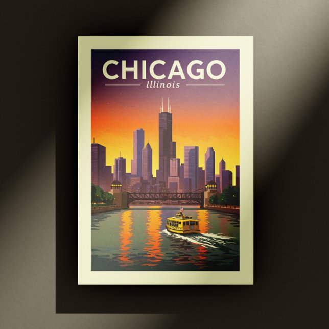 Vintag Chicago Illinois Postkarte (Von Creator hochgeladen)