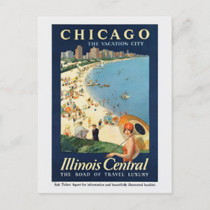 Vintag Chicago Illinois Retro Tourismus Reisen Postkarte
