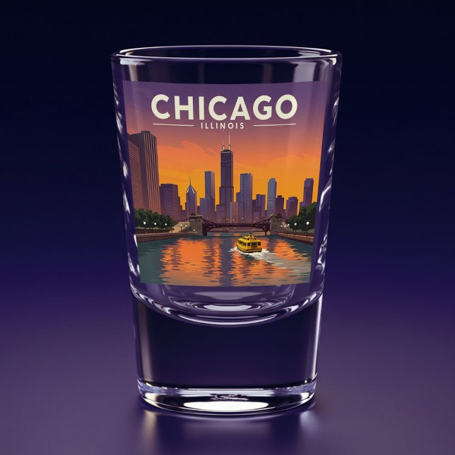 Vintag Chicago Illinois Schnapsglas (Von Creator hochgeladen)