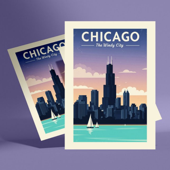 Vintag Chicago Postkarte (Von Creator hochgeladen)