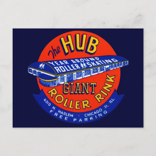 Vintag Chicago Roller Rink Postkarte