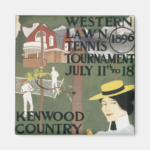 Vintag Chicago Tennis Poster Magnet