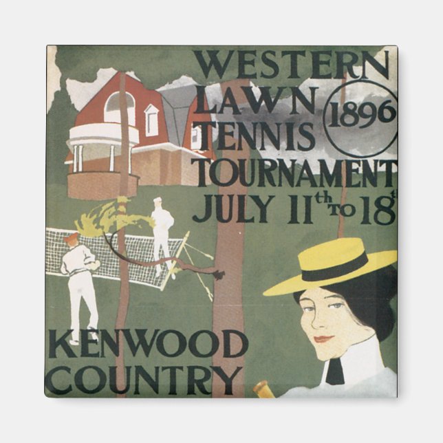 Vintag Chicago Tennis Poster Magnet (Vorne)