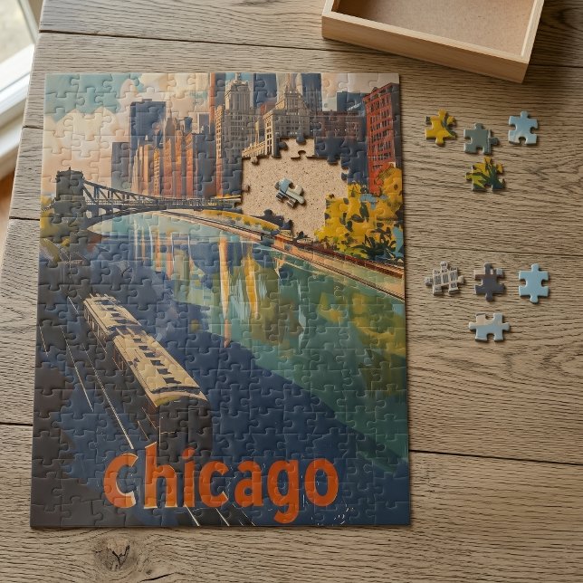 Vintag Chicago Travel Poster Puzzle (Von Creator hochgeladen)