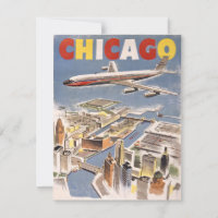 Vintag Chicago USA Air Travel Advertisement