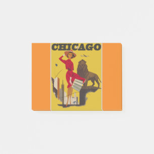 Vintag Chicago USA Air Travel Advertisement Post-it Klebezettel