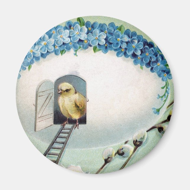 Vintag Chicks Ostergruss Magnet (Vorne)