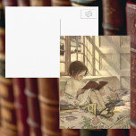 Vintag Child Reading a Book, Jessie Willcox Smith Postkarte<br><div class="desc">Vintages Bild von Kinderbildern mit einem Mädchen,  das ein Buch durch ein Fenster liest. Bilderbücher im Winter,  von A Garden of Verses von Jessie Willcox Smith. Ein klassisches Buch mit Kindergedichten und Gedichten.</div>